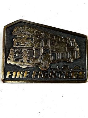 Adezy Colorado American Fire Fighters Engine Firefighter Vintage Belt Buckle